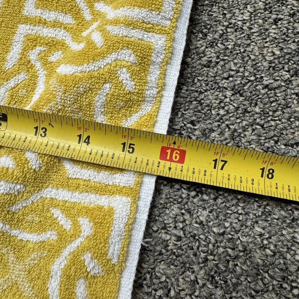 2 Vintage Montgomery Ward Style House Yellow Gold Cotton Bath Towel 70s MCM